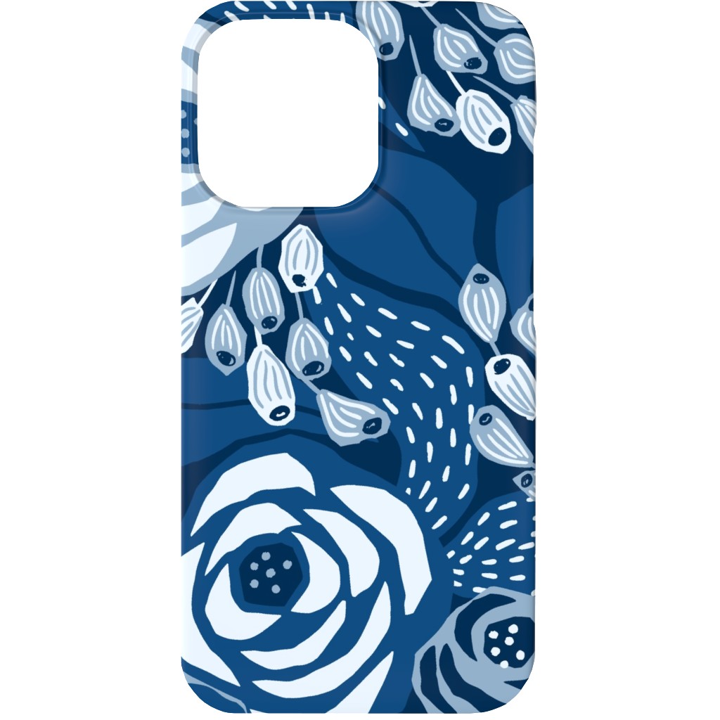 Papercut Roses Phone Case, Silicone Liner Case, Matte, iPhone 13, Blue