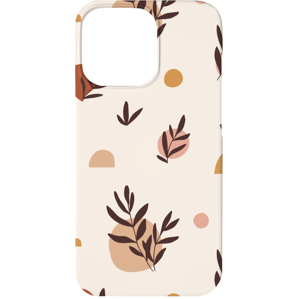Abstraction and Tropical Leaves - Light Phone Case, Silicone Liner Case, Matte, iPhone 13, Beige