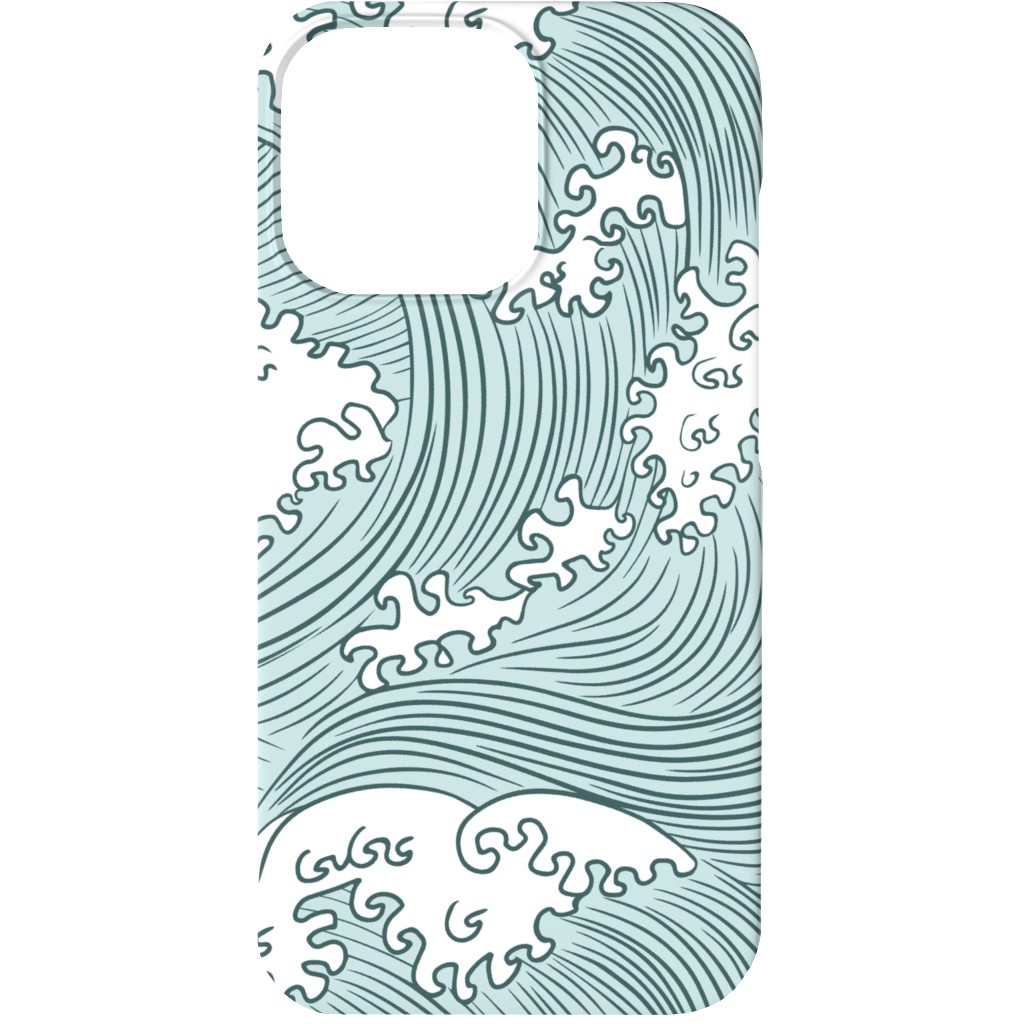 Japanese Waves Phone Case, Silicone Liner Case, Matte, iPhone 13, Blue