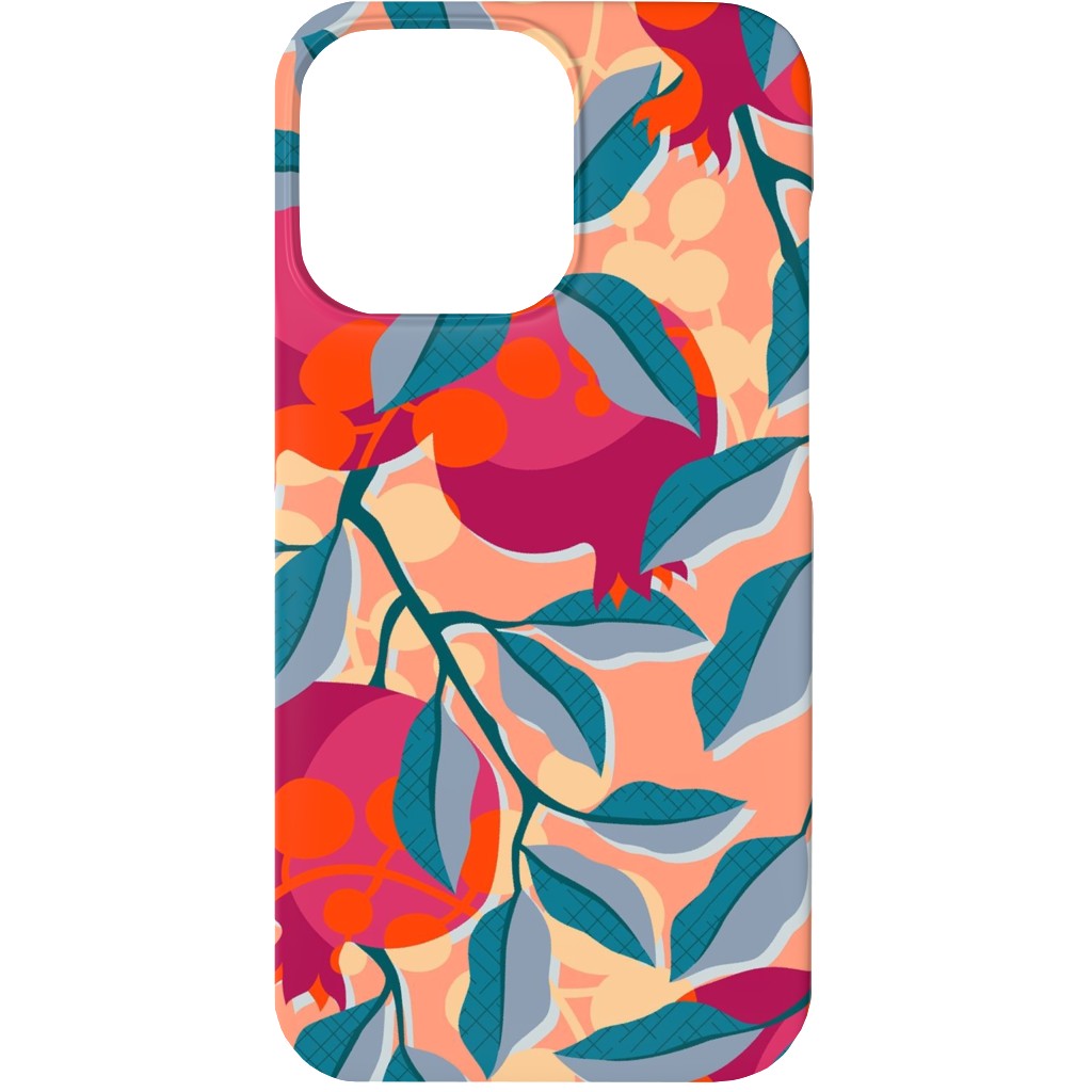 Retro Pomegranate- Pink and Blue Phone Case, Slim Case, Matte, iPhone 13, Multicolor
