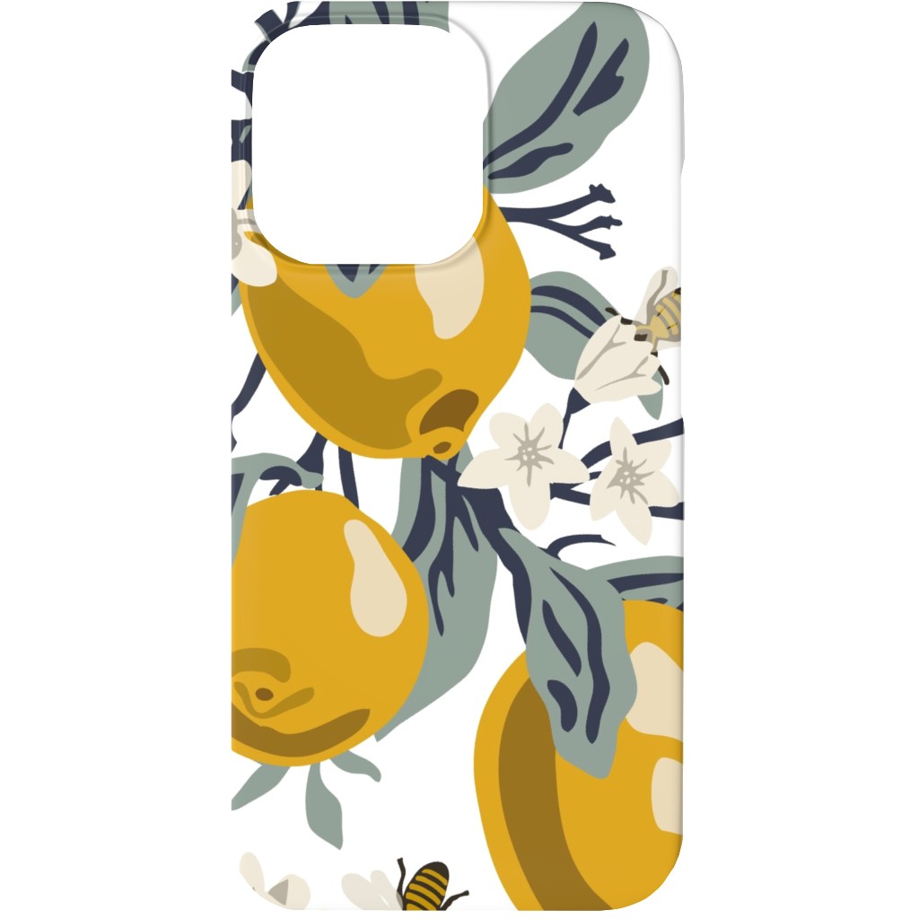 Bees & Lemons Phone Case, Slim Case, Matte, iPhone 13, Yellow