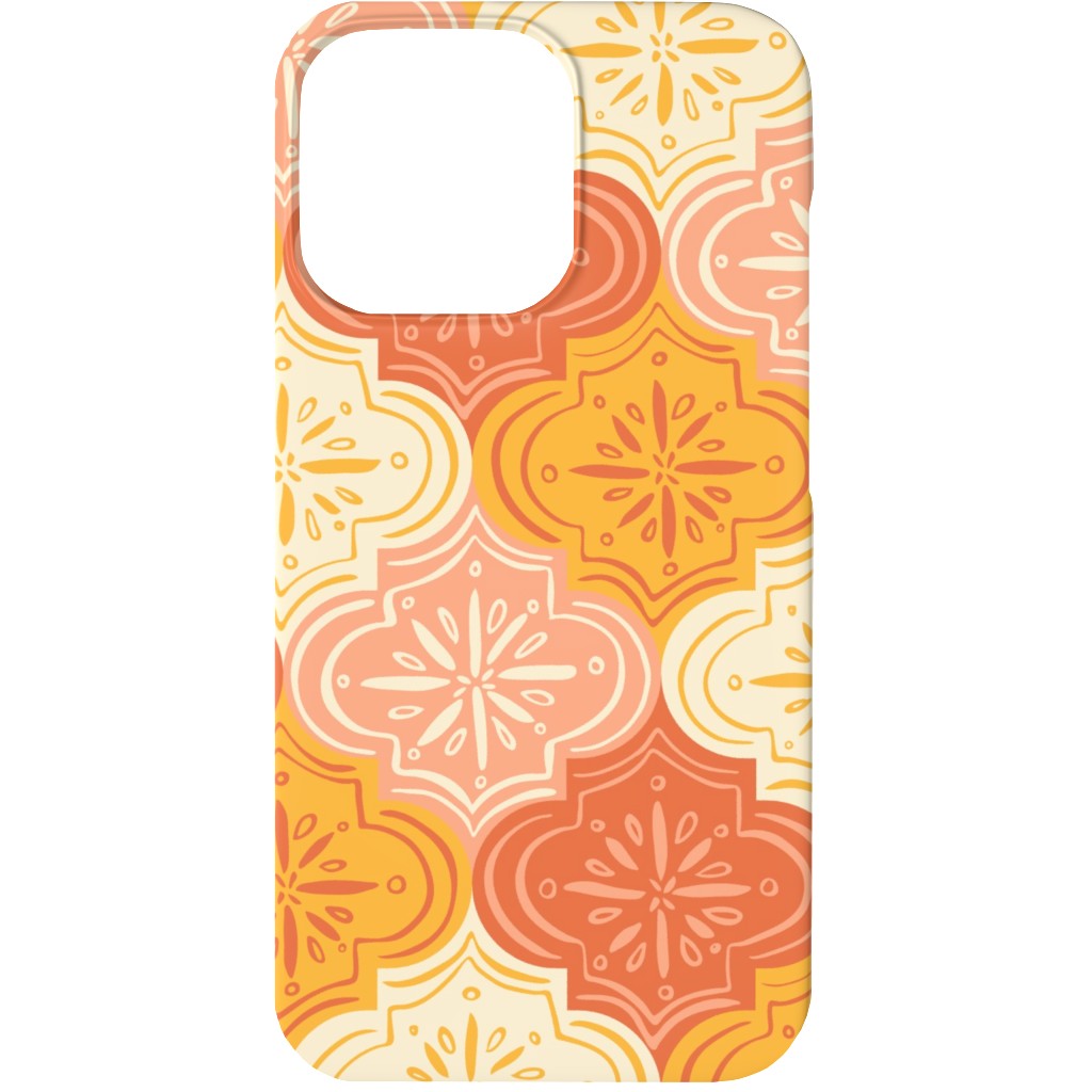 Arabesque - Warm Phone Case, Slim Case, Matte, iPhone 13, Orange