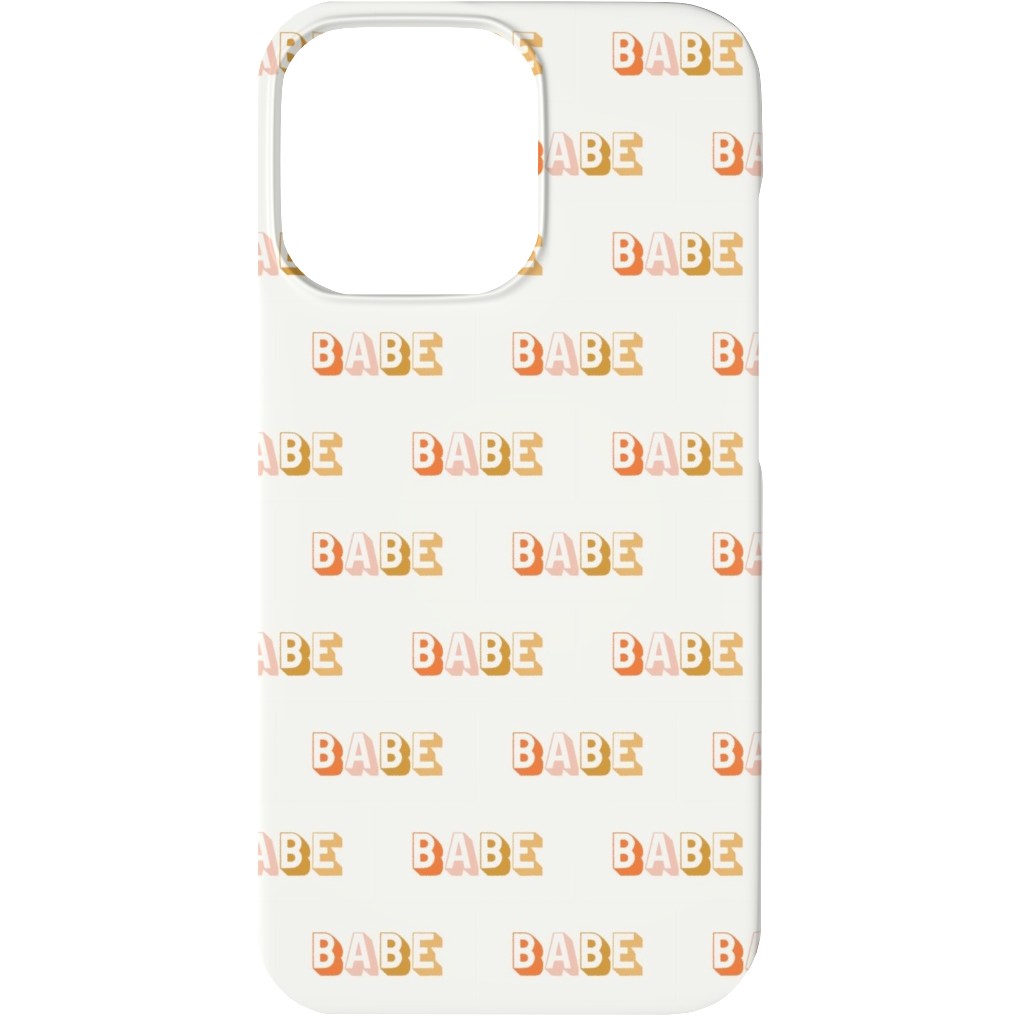 Babe - Typography - Neutral Phone Case, Slim Case, Matte, iPhone 13, Yellow