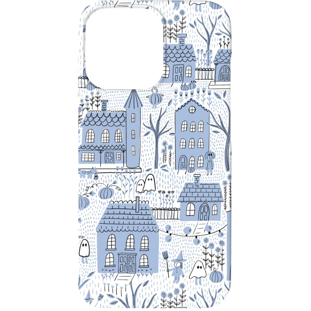 What Ghosts Around Comes Around - Blue Phone Case, Slim Case, Matte, iPhone 13, Blue, True Blue