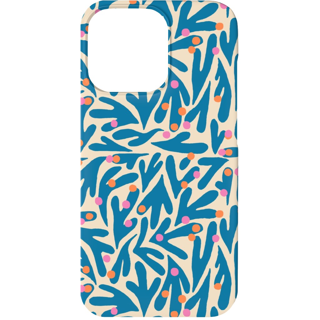 Funky Flora - Blue and White Phone Case, Slim Case, Matte, iPhone 13, Blue, True Blue
