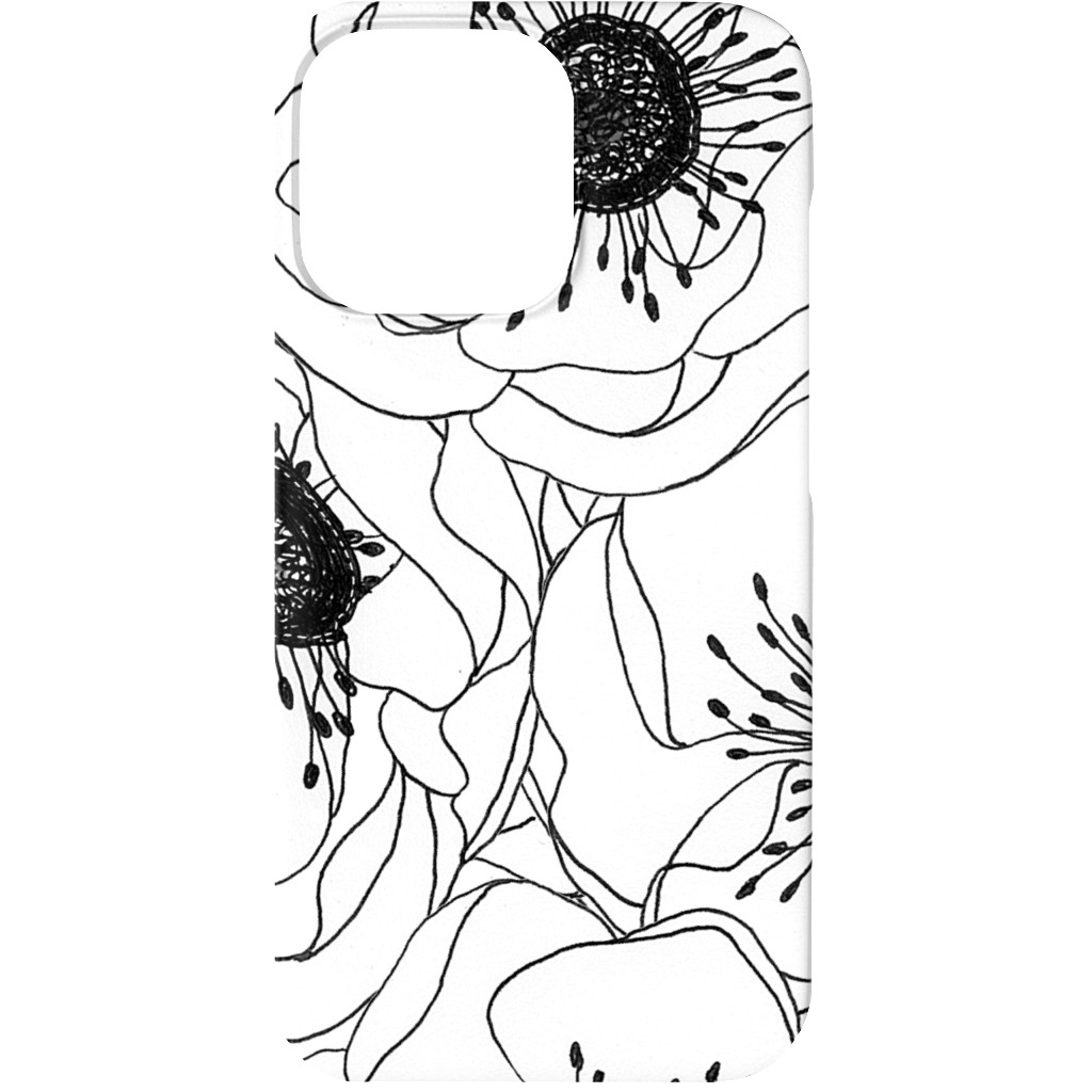 White Anemones - Neutral Phone Case, Slim Case, Matte, iPhone 13, White, White