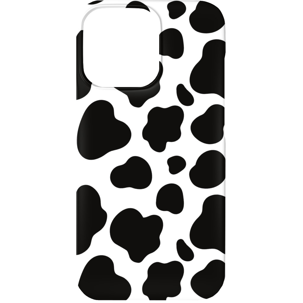 Cow Spots Pattern - Black on White Phone Case, Slim Case, Matte, iPhone 13, Black