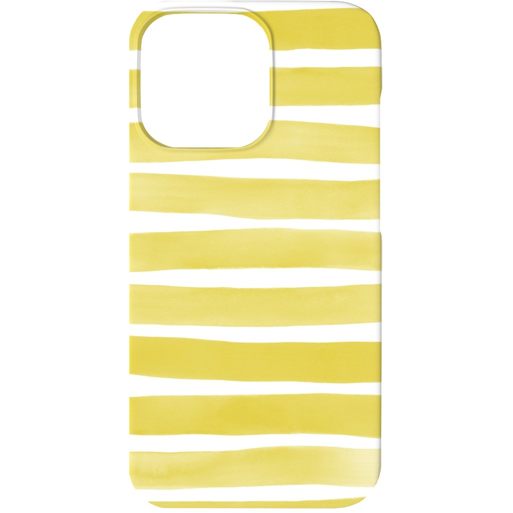 Imperfect Watercolor Stripes Phone Case, Slim Case, Matte, iPhone 13, Yellow