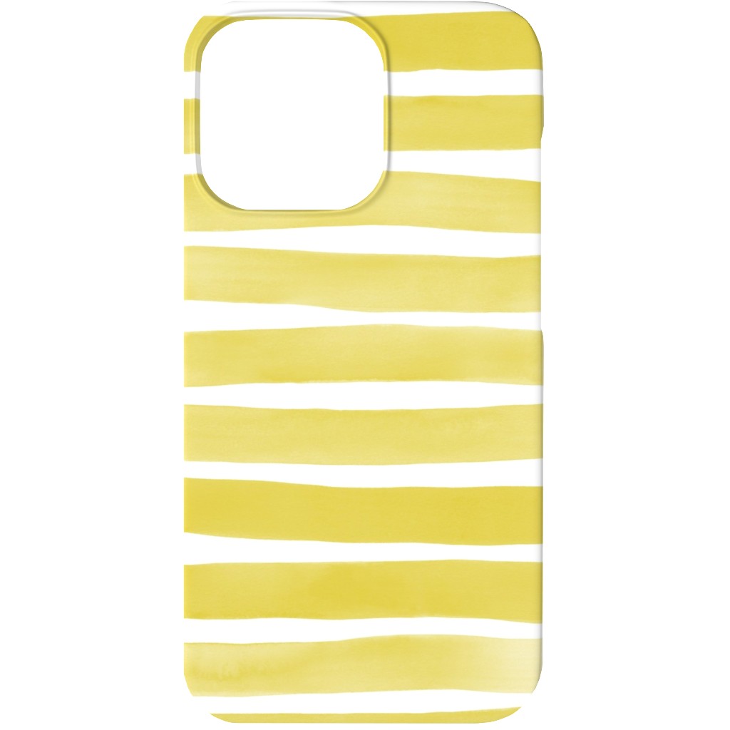 Imperfect Watercolor Stripes Phone Case, Slim Case, Matte, iPhone 13, Yellow, Green Apple