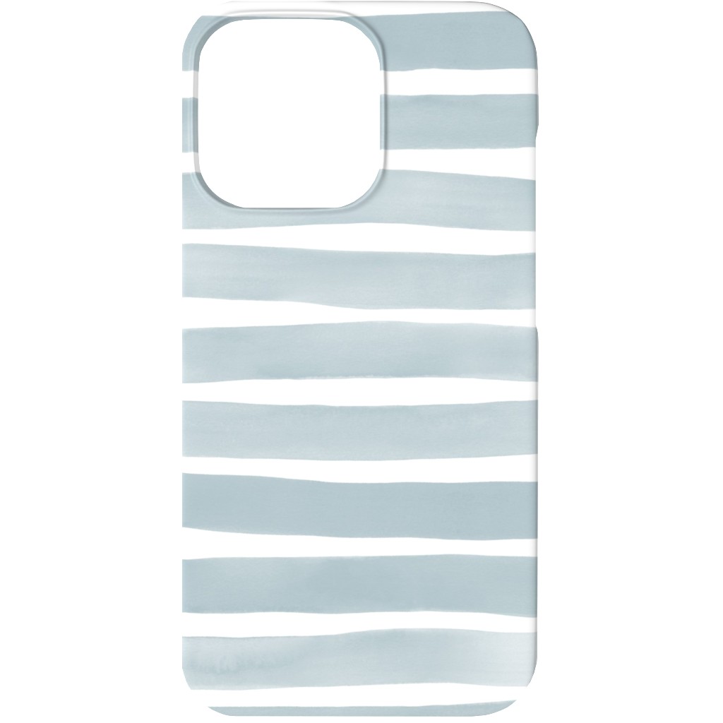 Imperfect Watercolor Stripes Phone Case, Slim Case, Matte, iPhone 13, Blue