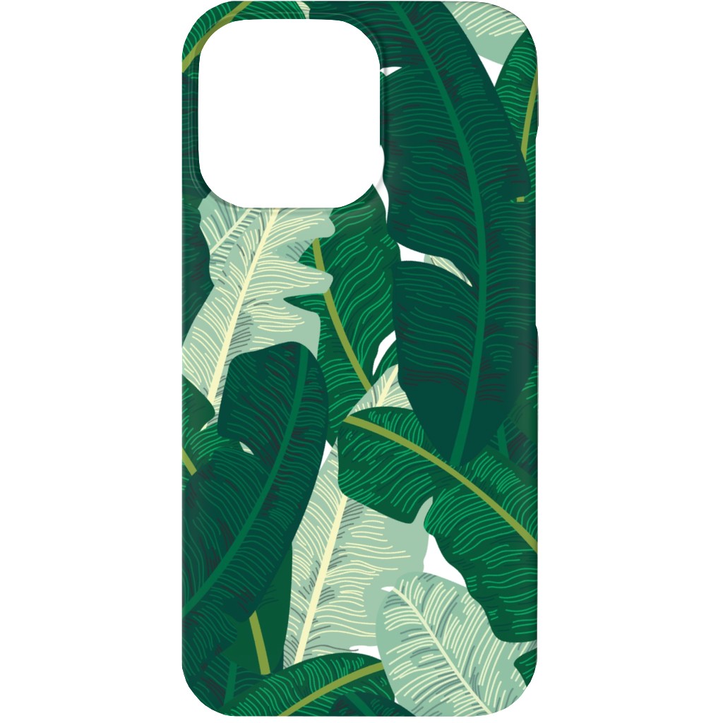 Classic Banana Leaves in Palm Springs Green Phone Case, Slim Case, Matte, iPhone 13, Green