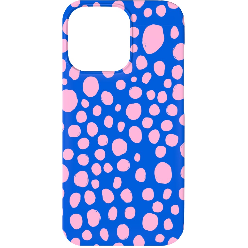 Polka Dot - Blue and Pink Phone Case, Slim Case, Matte, iPhone 13, Blue