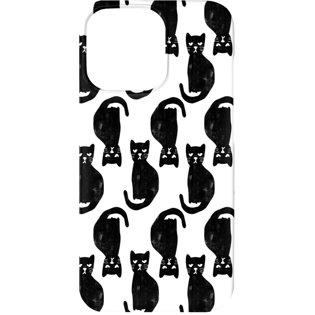 Black Cat Phone Case, Slim Case, Matte, iPhone 13, Black