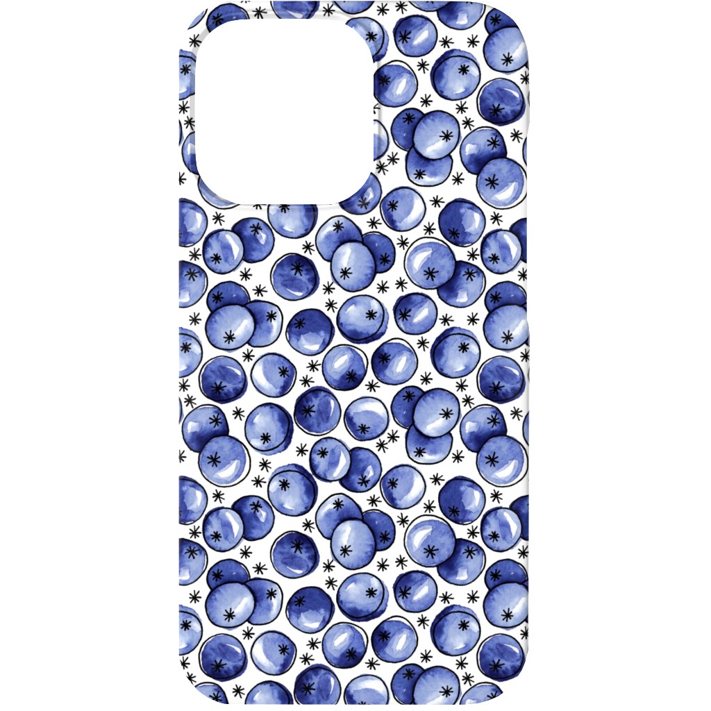 Watercolor Blueberries Phone Case, Slim Case, Matte, iPhone 13, Blue, True Blue