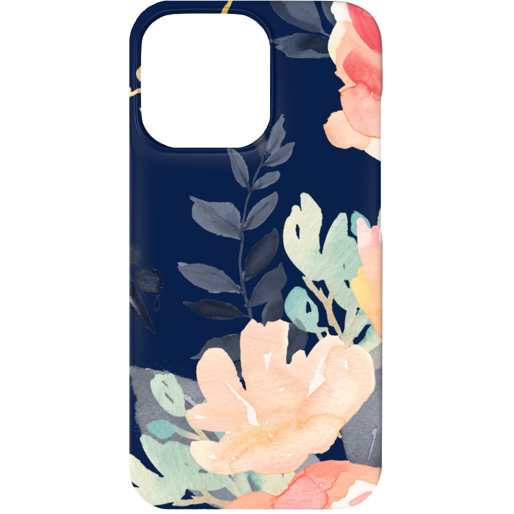 Watercolor Florals Phone Case, Slim Case, Matte, iPhone 13, Multicolor, Silhouette