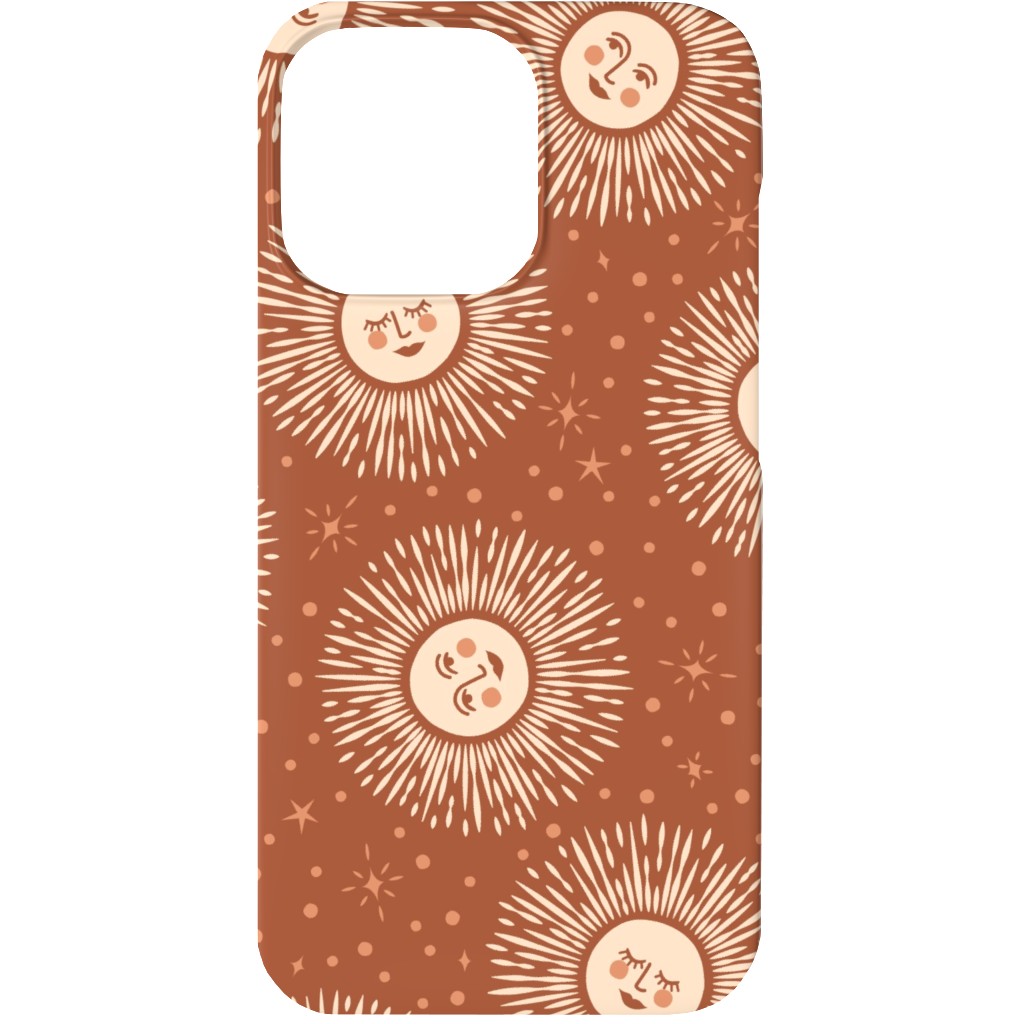 Golden Sun - Multidirectional - Rust Brown Phone Case, Slim Case, Matte, iPhone 13, Orange, Orange