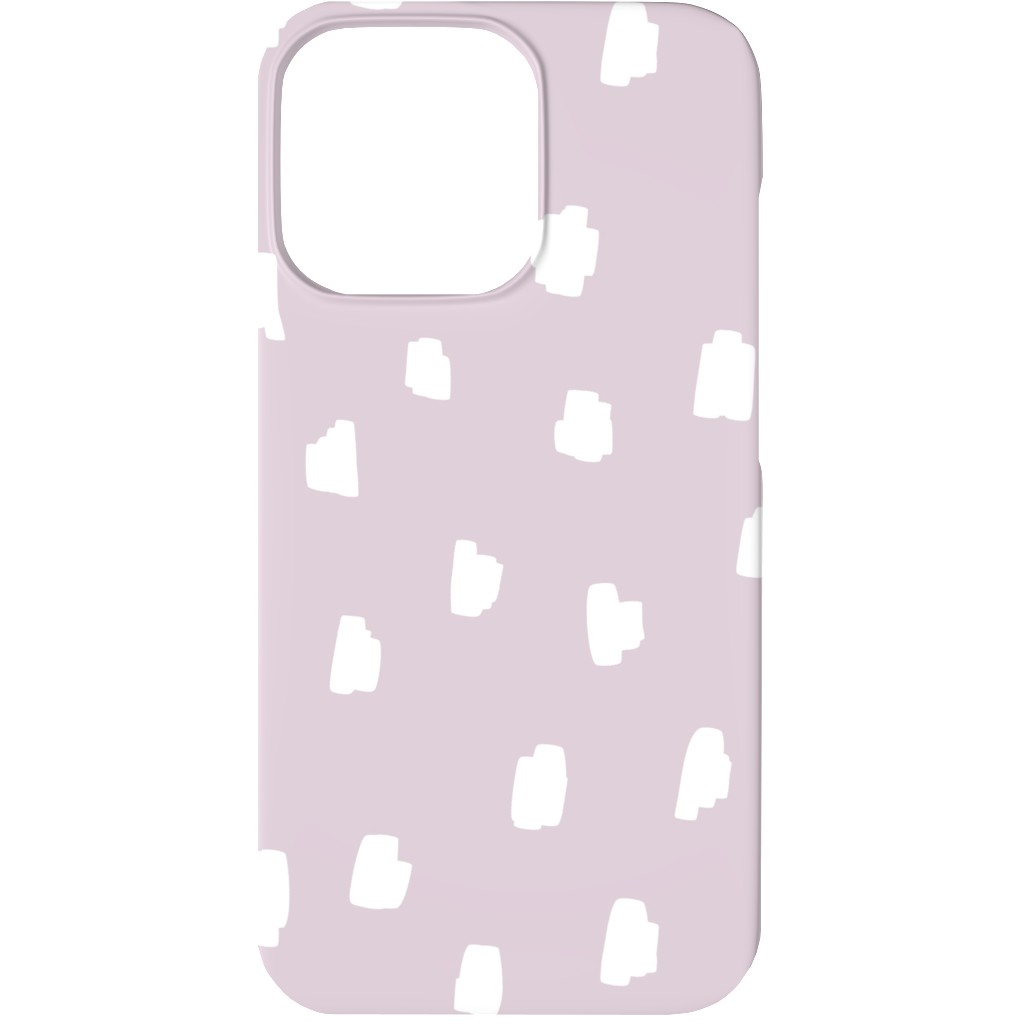Scattered Marks - White on Lilac Phone Case, Slim Case, Matte, iPhone 13, Purple