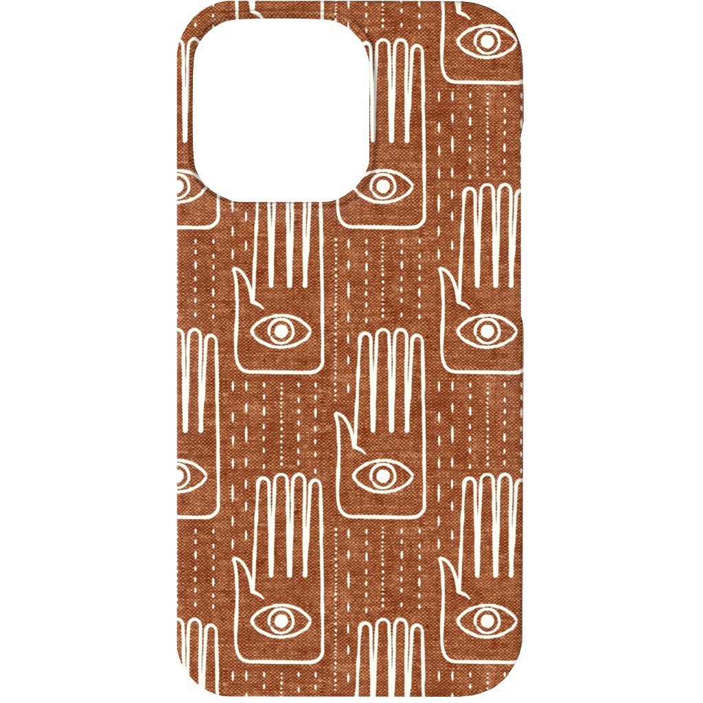 Adorned Palm Hands on Woven Ginger Phone Case, Slim Case, Matte, iPhone 13, Orange