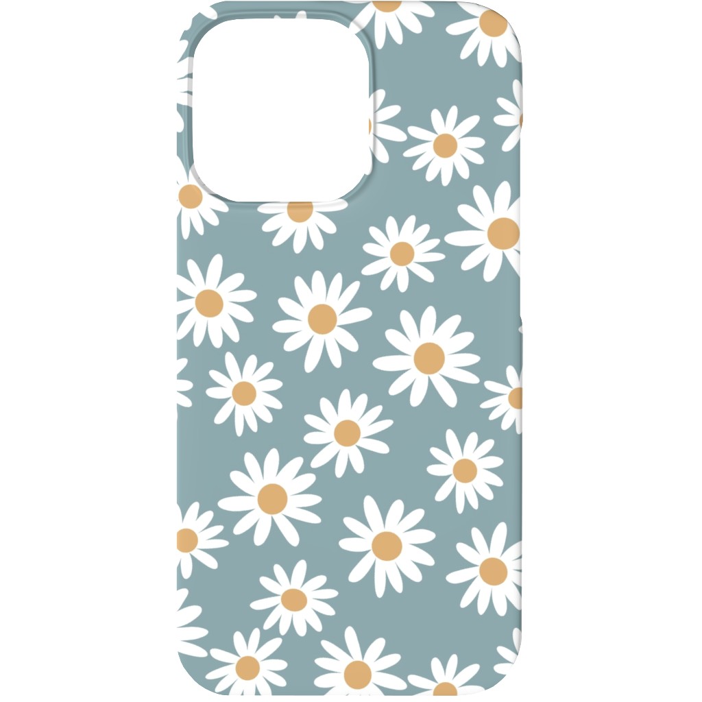 Daisies Phone Case, Slim Case, Matte, iPhone 13, Blue, Cool Gray