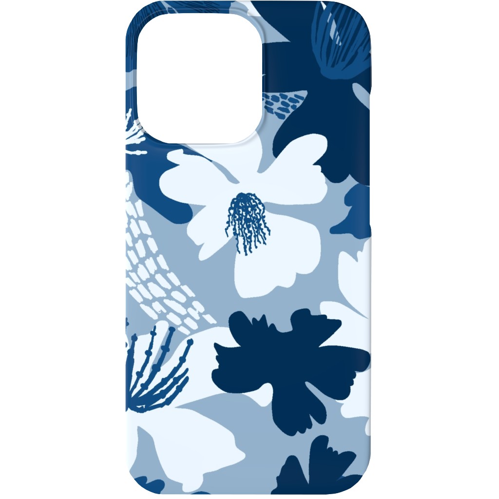 Barely Blue Floral Phone Case, Slim Case, Matte, iPhone 13, Blue, True Blue