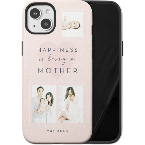 Full of Happiness iPhone Case, Silicone Liner Case, Matte, iPhone 14 Plus, Pink, priscilla