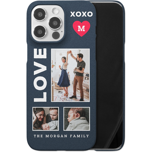 XOXO Heart Grid iPhone Case, Slim Case, Matte, iPhone 14 Pro Max, Red