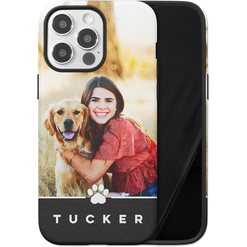Pawprint iPhone Case, Silicone Liner Case, Matte, iPhone 14 Pro Max, Black