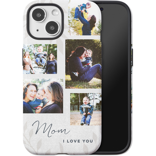 Foliage Linen iPhone Case, Silicone Liner Case, Matte, iPhone 15, Brown, cafe