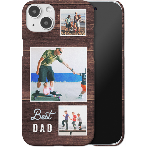 Best Ever Wood Trio iPhone Case, Slim Case, Matte, iPhone 15 Plus, Blue, celeste