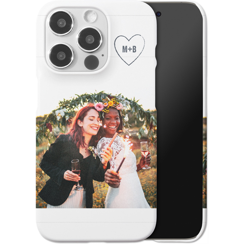 Together Initial Heart iPhone Case, Slim Case, Matte, iPhone 15 Pro, White, white