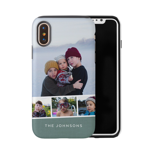 Filmstrip Banner iPhone Case, Silicone Liner Case, Matte, iPhone X, Blue, lake