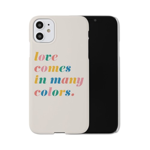 Love in Many Colors iPhone Case, Slim Case, Matte, iPhone 11, Multicolor