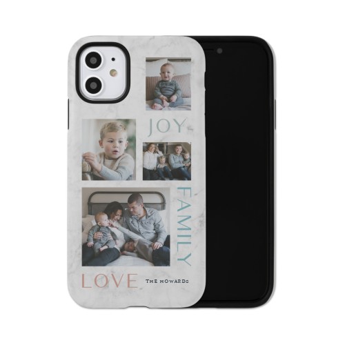Marble Joy Family Love iPhone Case, Silicone Liner Case, Matte, iPhone 11, White, white