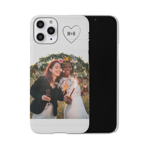 Together Initial Heart iPhone Case, Slim Case, Matte, iPhone 11 Pro, White