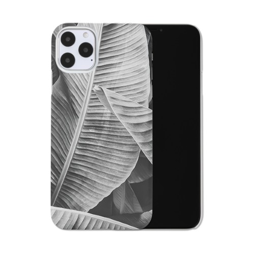 Monochrome Leaves iPhone Case, Slim Case, Matte, iPhone 11 Pro Max, Multicolor