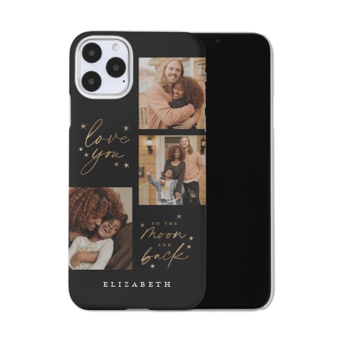 Love To The Moon Sparkle iPhone Case, Slim Case, Matte, iPhone 11 Pro Max, Black