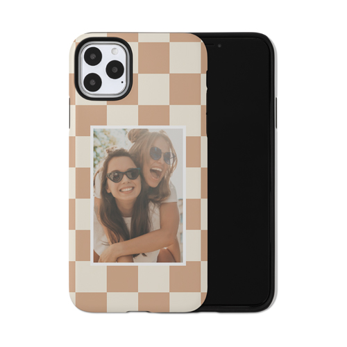 Checkerboard iPhone Case, Silicone Liner Case, Matte, iPhone 11 Pro Max, Beige, antique white