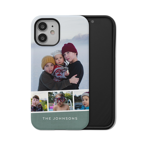 Filmstrip Banner iPhone Case, Silicone Liner Case, Matte, iPhone 12, Blue