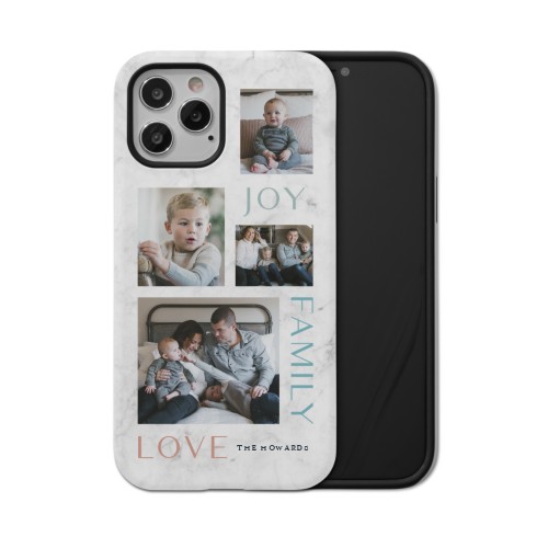 Marble Joy Family Love iPhone Case, Silicone Liner Case, Matte, iPhone 12 Pro, White, white