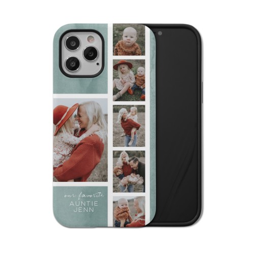 Watercolor Favorite Filmstrip iPhone Case, Silicone Liner Case, Matte, iPhone 12 Pro, Green, desert green