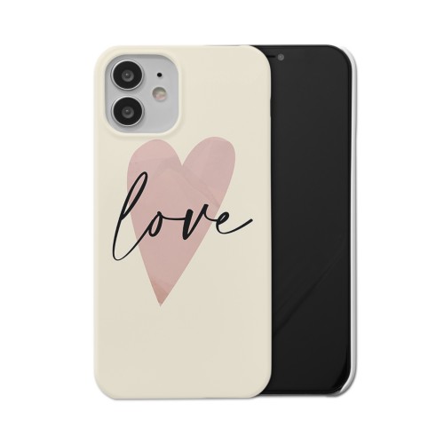 Love Script Heart iPhone Case, Slim Case, Matte, iPhone 12, Multicolor