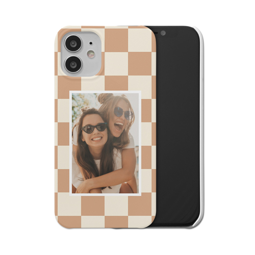 Checkerboard iPhone Case, Slim Case, Matte, iPhone 12 Mini, Beige, antique white