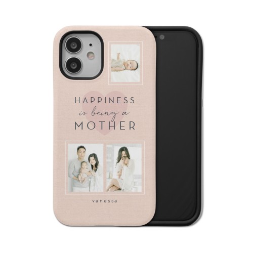 Full of Happiness iPhone Case, Silicone Liner Case, Matte, iPhone 12 Mini, Pink, priscilla
