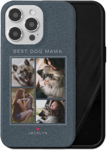 Forever Fur Love iPhone Case, Silicone Liner Case, Matte, iPhone 13 Pro, Blue, navy