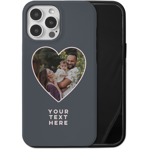 Heart Cutout iPhone Case, Silicone Liner Case, Matte, iPhone 13 Pro Max, Black, silhouette