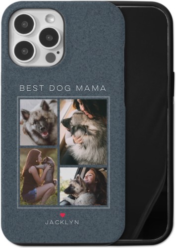 Forever Fur Love iPhone Case, Silicone Liner Case, Matte, iPhone 13 Pro Max, Blue, navy