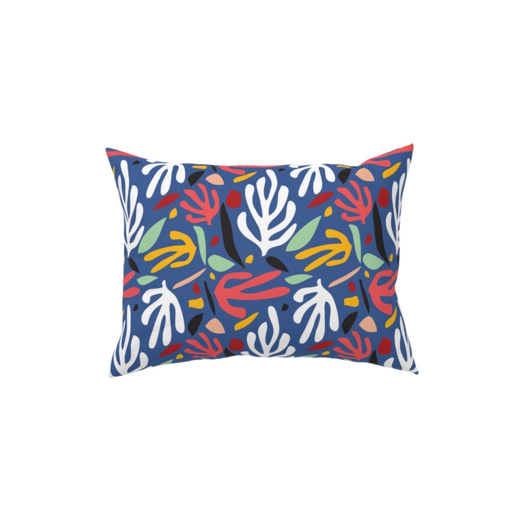 Matisse Style Leaves - Multi Pillow, Woven, White, 12x16, Double Sided, Multicolor