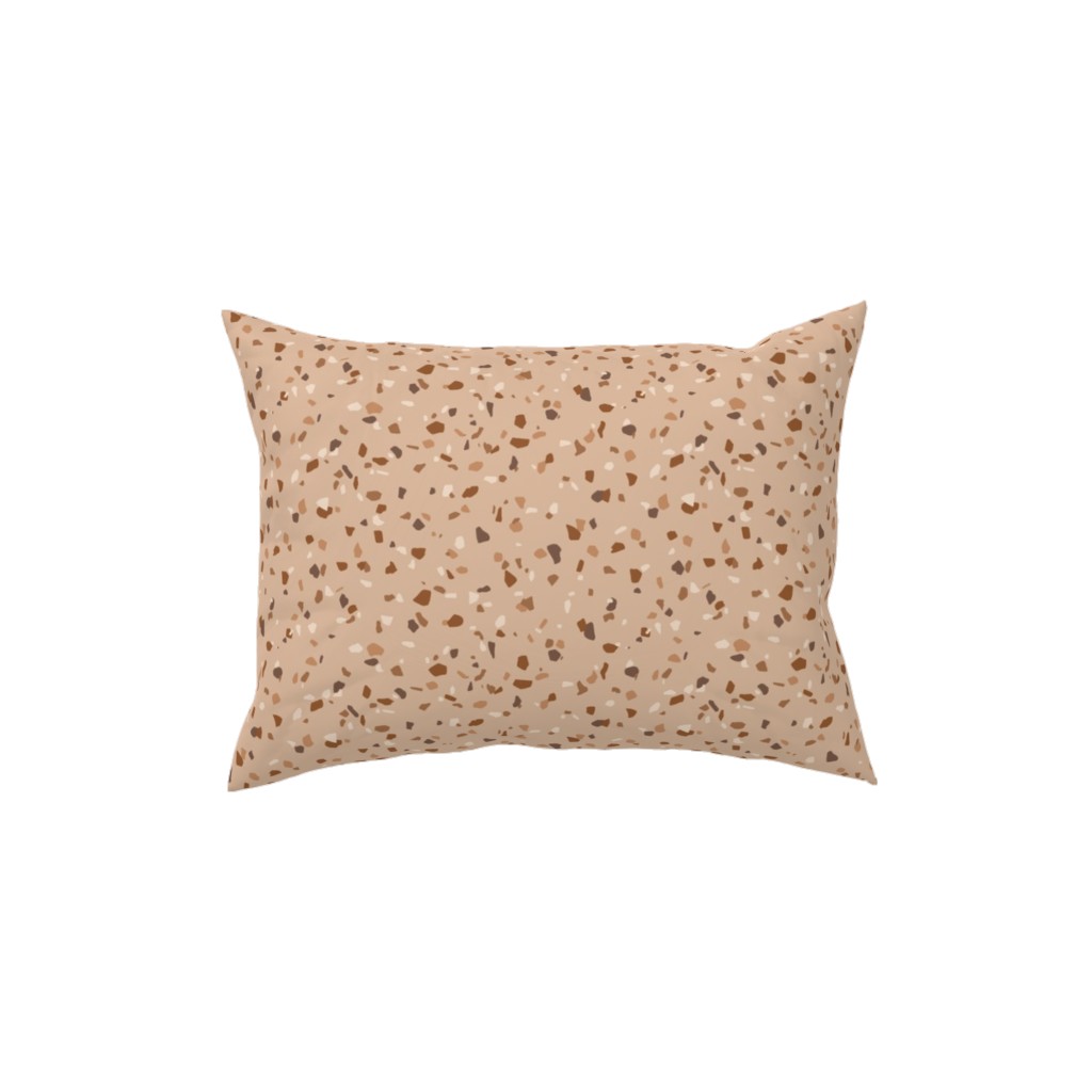 Terrazzo - Brown Pillow, Woven, White, 12x16, Double Sided, Brown, Brown