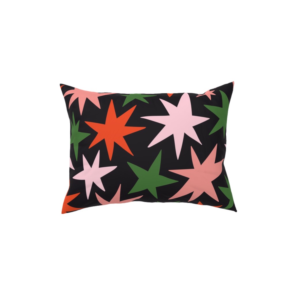 Christmas Stars - Multi Pillow, Woven, White, 12x16, Double Sided, Multicolor