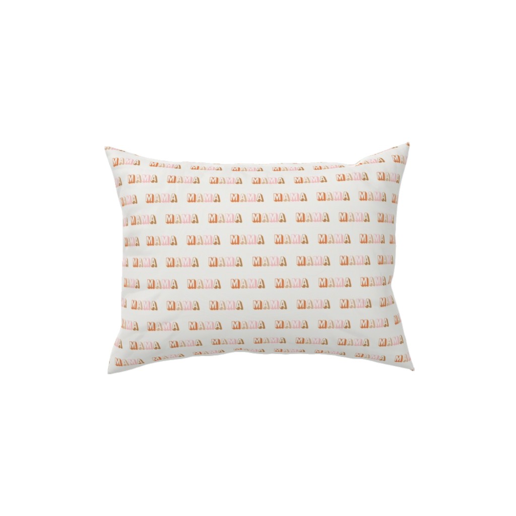 Mama Typography - Neutral Pillow, Woven, White, 12x16, Double Sided, Beige